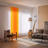 Motorized S-Curve Wave Vertical Blinds S-Shaped Slats Hardwired